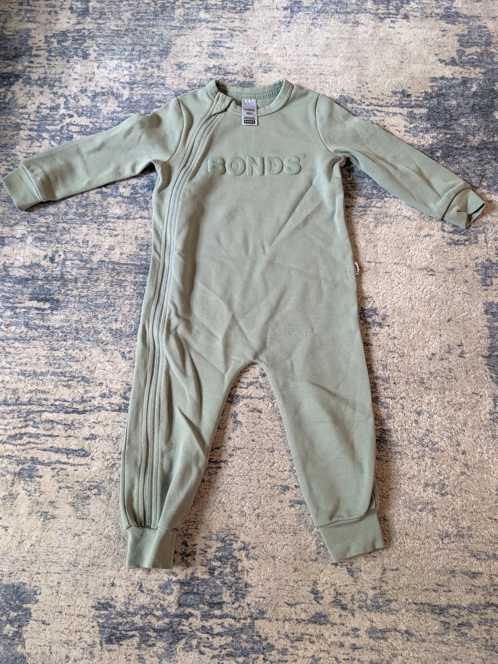 Bonds Sage Green Kids Zip One-Piece Footie